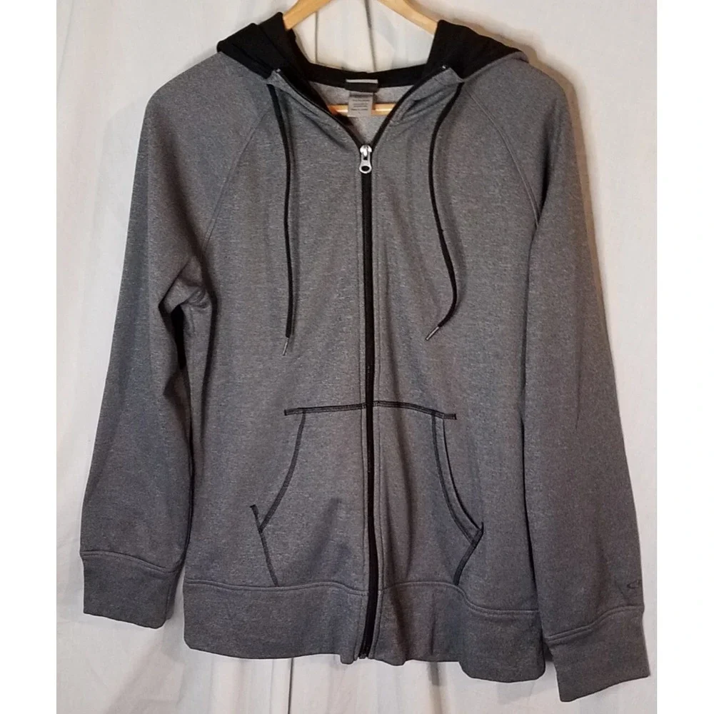 Champion Semi Fitted Hooded Jacket Gray‎ Women's Size Large